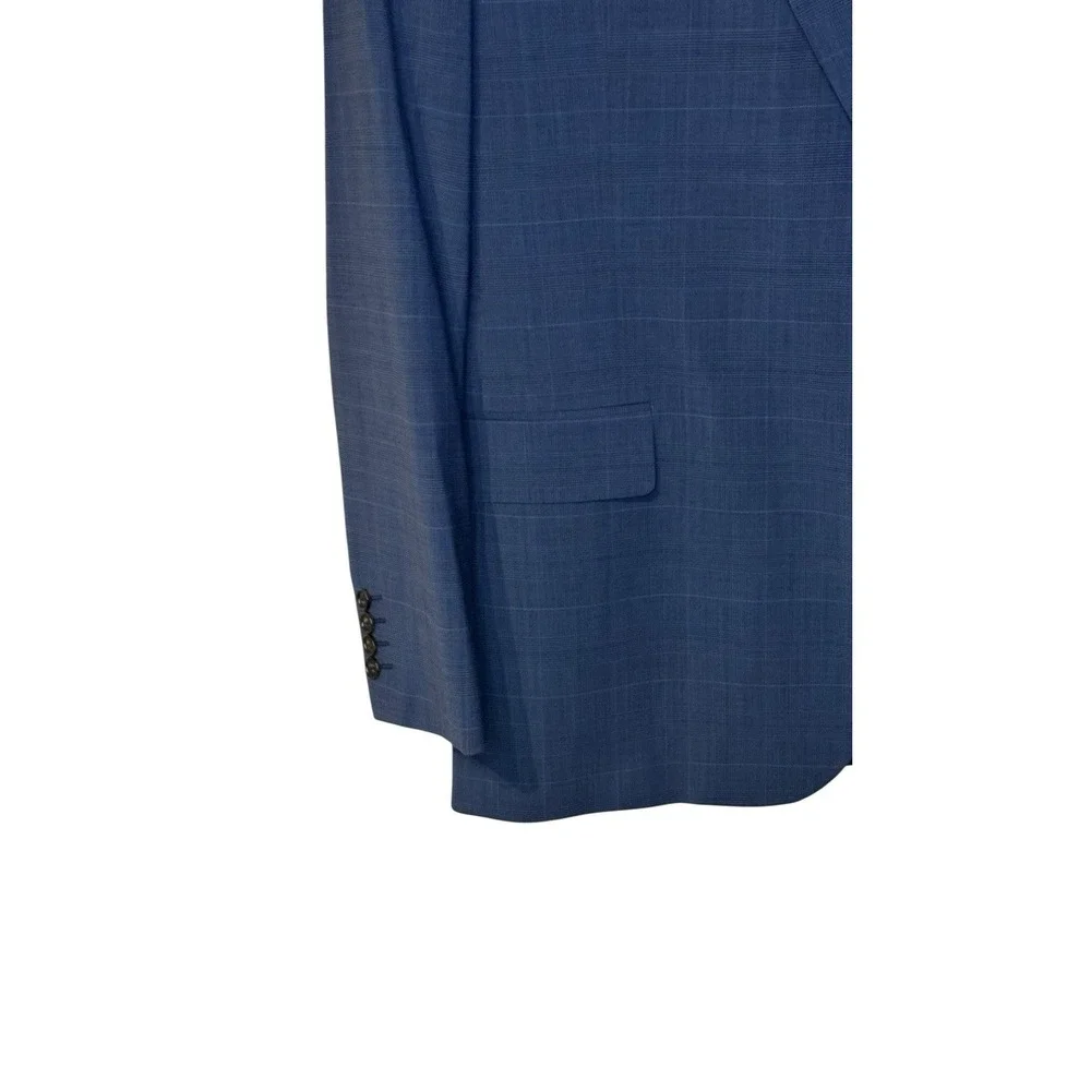 Stafford Men Blazer‎ Jacket Plaid Woolblend Classic Fit 2-Button Double Vent 46L
